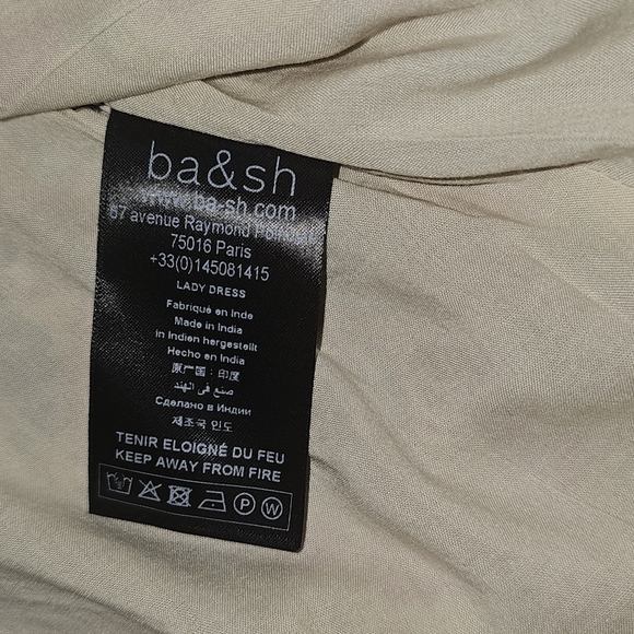 BA&SH Baila Floral Backless Womens Dress Sz S A Line Button Down Bohochic Hippie - Picture 15 of 15